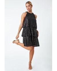 D.u.s.k - Sequin Embellished Tiered Stretch Dress - Lyst