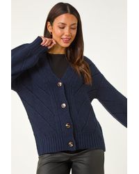 Roman - Stitch Detail Boucle Knit Cardigan - Lyst