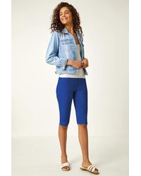 Roman - Elastic Waist Knee Length Stretch Shorts - Lyst