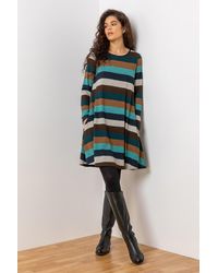 Roman - Stripe Print Pocket Swing Dress - Lyst