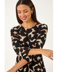 Roman - Abstract Print Hanky Hem Tunic - Lyst