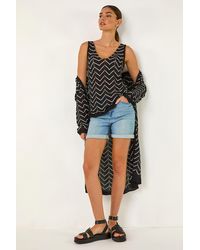 Roman - Longline Zig Zag Knit Vest - Lyst