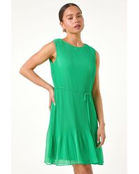 Roman Petite - Tie Detail Pleated Dress - Lyst