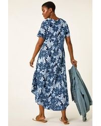 Roman - Floral Print Midi T-Shirt Dress - Lyst