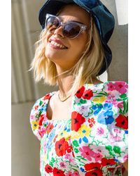 D.u.s.k - Floral Puff Sleeve Cotton Top - Lyst
