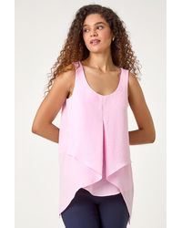 Roman - Asymmetric Sleeveless Vest Top - Lyst