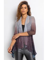 Roman - Ombre Metallic Plisse Chiffon Kimono - Lyst