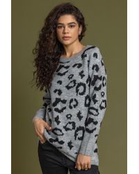 Roman - Jacquard Animal Print Jumper - Lyst