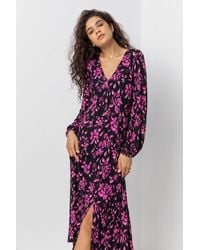 Roman - Abstract Floral Fit & Flare Midi Dress - Lyst