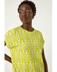 Roman - Ikat Print Bubble Hem Top - Lyst