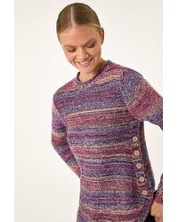 Roman - Spacedye Curved Hem Knit Jumper - Lyst