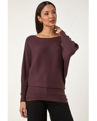 Roman - Ribbed Batwing Knit Jumper - Lyst