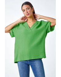 Roman - Textured Cotton Relaxed T-shirt - Lyst
