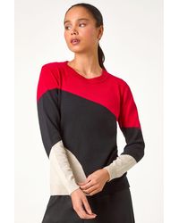 Roman Petite - Petite Colour Block Stripe Knit Jumper - Lyst