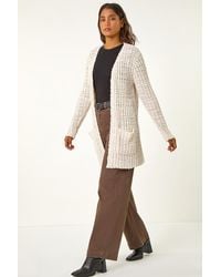 Roman - Popcorn Textured Longline Cardigan - Lyst