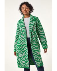Roman Petite - Animal Print Knit Coatigan - Lyst