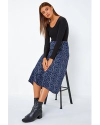Roman - Textured Abstract Print A-line Stretch Skirt - Lyst