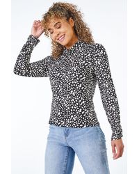 Roman Petite - Roll Neck Spot Top - Lyst
