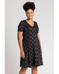 Roman Curve - Glitter Print Fit & Flare Skater Dress - Lyst