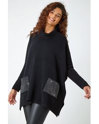 Roman - Sparkle Pocket Poncho Jumper - Lyst