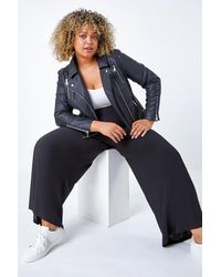 Roman Curve - Elastic Waist Wide Leg Trousers - Lyst
