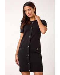 Roman - Knitted Button Detail A-Line Dress - Lyst