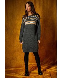 Roman - Nordic Print Knitted Jumper Dress - Lyst