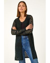 Roman - Shimmer Longline Knit Cardigan - Lyst