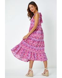 Roman - Sleeveless Aztec Print Smock Midi Dress - Lyst