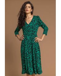 Roman - Animal Print Jacquard Dress - Lyst
