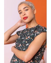 D.u.s.k - Ditsy Floral Frill Neck Top - Lyst