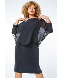 Roman Curve - Chiffon Shimmer Overlay Dress - Lyst