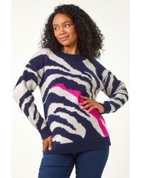 Roman Petite - Abstract Knit Jumper - Lyst