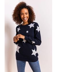 Roman - Star Print Crew Neck Jumper - Lyst
