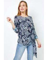 Roman Petite - Paisley Print Tie Side Top - Lyst