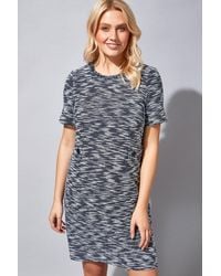 Roman - Tweed Button Side Shift Dress - Lyst