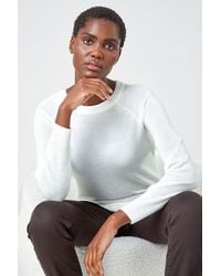 Roman - Plain Soft Crew Neck Jumper - Lyst
