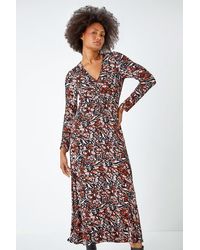 D.u.s.k - Animal Print Ruched Midi Stretch Dress - Lyst