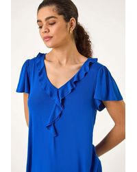 Roman - Ruffle Front Stretch Top - Lyst