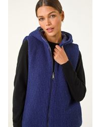 Roman - Reversible Hooded Knit Gilet - Lyst