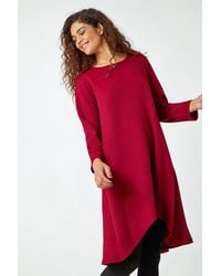 Roman - Ribbed Asymmetric Stretch Dress - Lyst