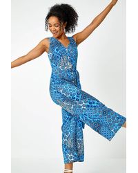 Roman Petite - Aztec Button Through Jumpsuit - Lyst