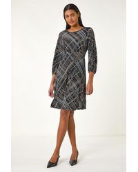 Roman - Abstract Linear Stretch Dress - Lyst