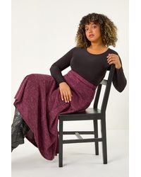 Roman Curve - Check Stretch Midi Skirt - Lyst