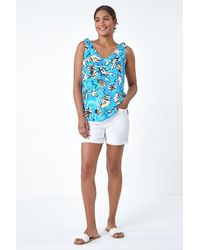 Roman - V-Neck Shell Print Cami Vest Top - Lyst