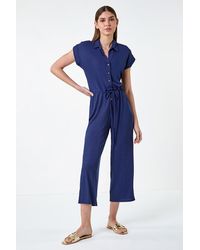Roman - Ribbed Stretch Jersey Jumpsuit - Lyst