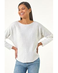 Roman - Sequin Textured Knit Jumper - Lyst