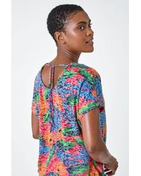 Roman - Leaf Print Burnout Stretch T-Shirt - Lyst