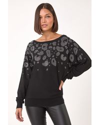 Roman - Animal Print Hotfix Detail Jumper - Lyst