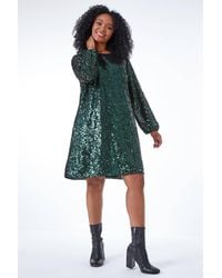 Roman Petite - Sequin Shift Dress - Lyst